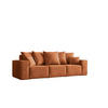 SOFA Sitzer ELLA Modern Mit Schlaffunktion Stoff Noel Orange - Orange, Holz/Textil (247/78/90cm) - Kaiser Möbel