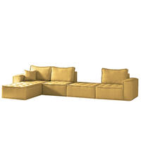 ECKSOFA Sande Xl In Raven - Gelb, Holzwerkstoff/Textil (372/192cm) - Fun Möbel