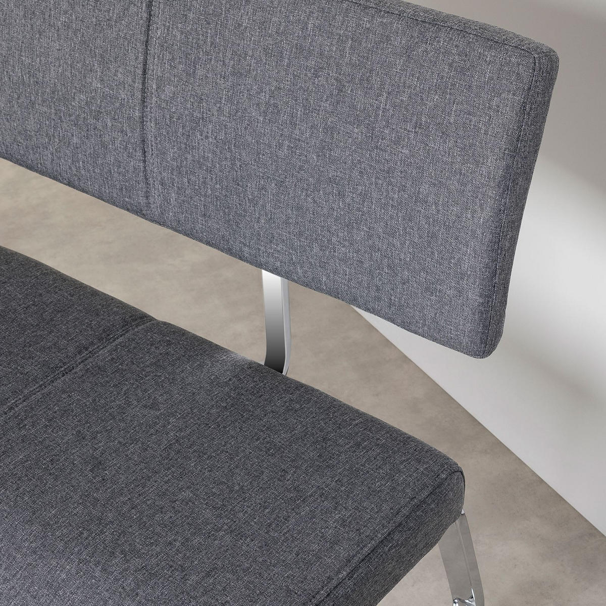 ESSZIMMERBANK VILAS - Grau, Textil/Metall (136/89/59cm) - IDIMEX