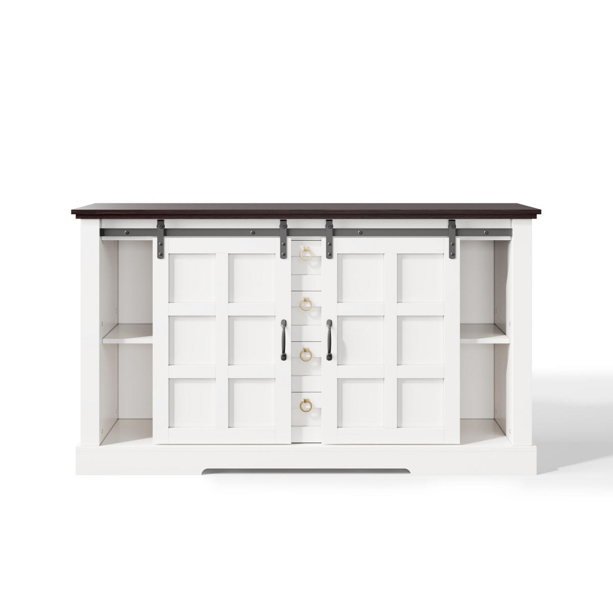 SIDEBOARD 150/40/86 cm mit 4 Türen, 2 Schubladen und verstellbaren Einlegeböden, Antikweiß - Weiß, Holzwerkstoff (150/86/40cm) - Redom