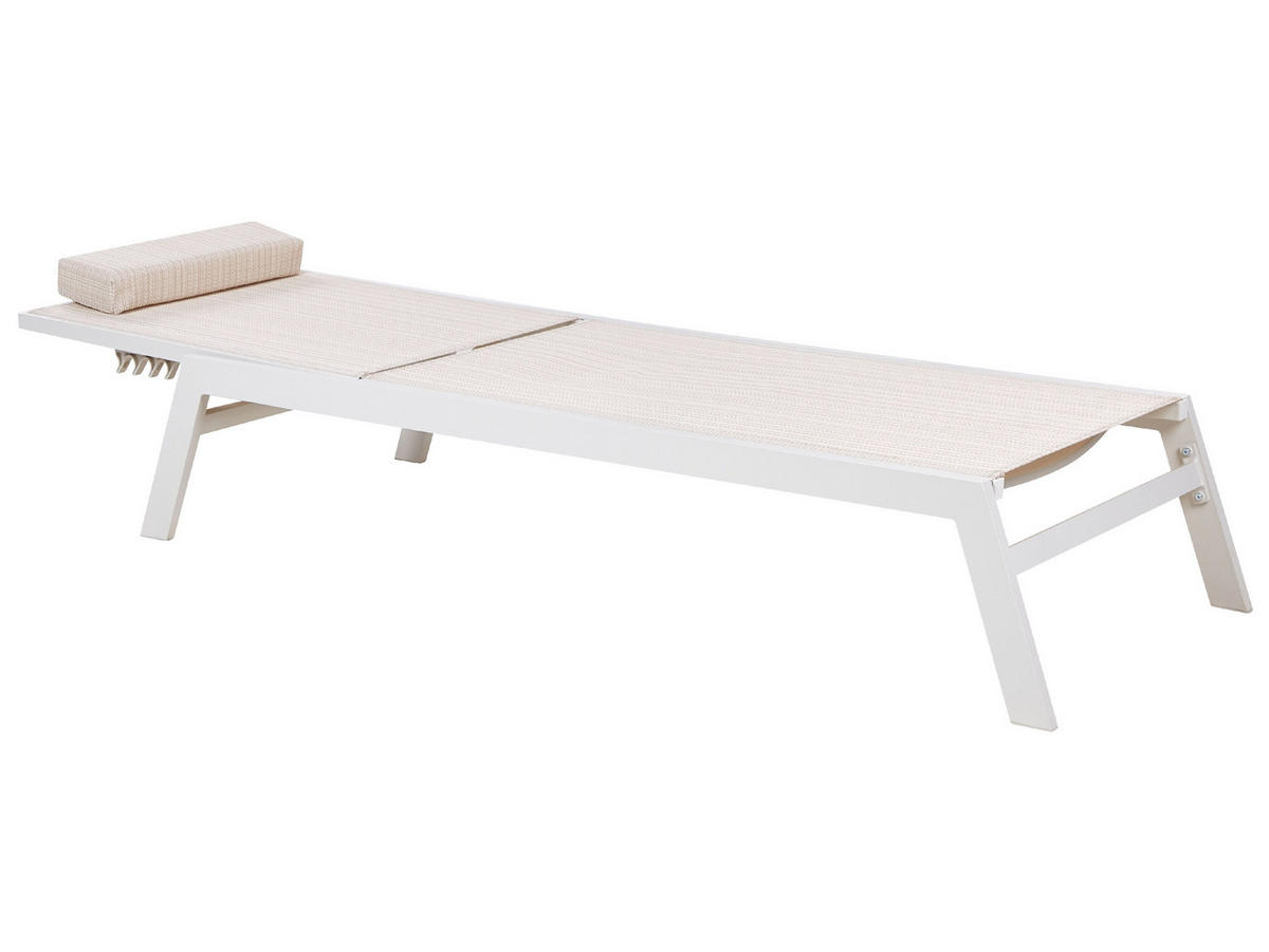 GARTENLIEGE beige Catania - Beige, Metall (66/23/190cm) - Beliani