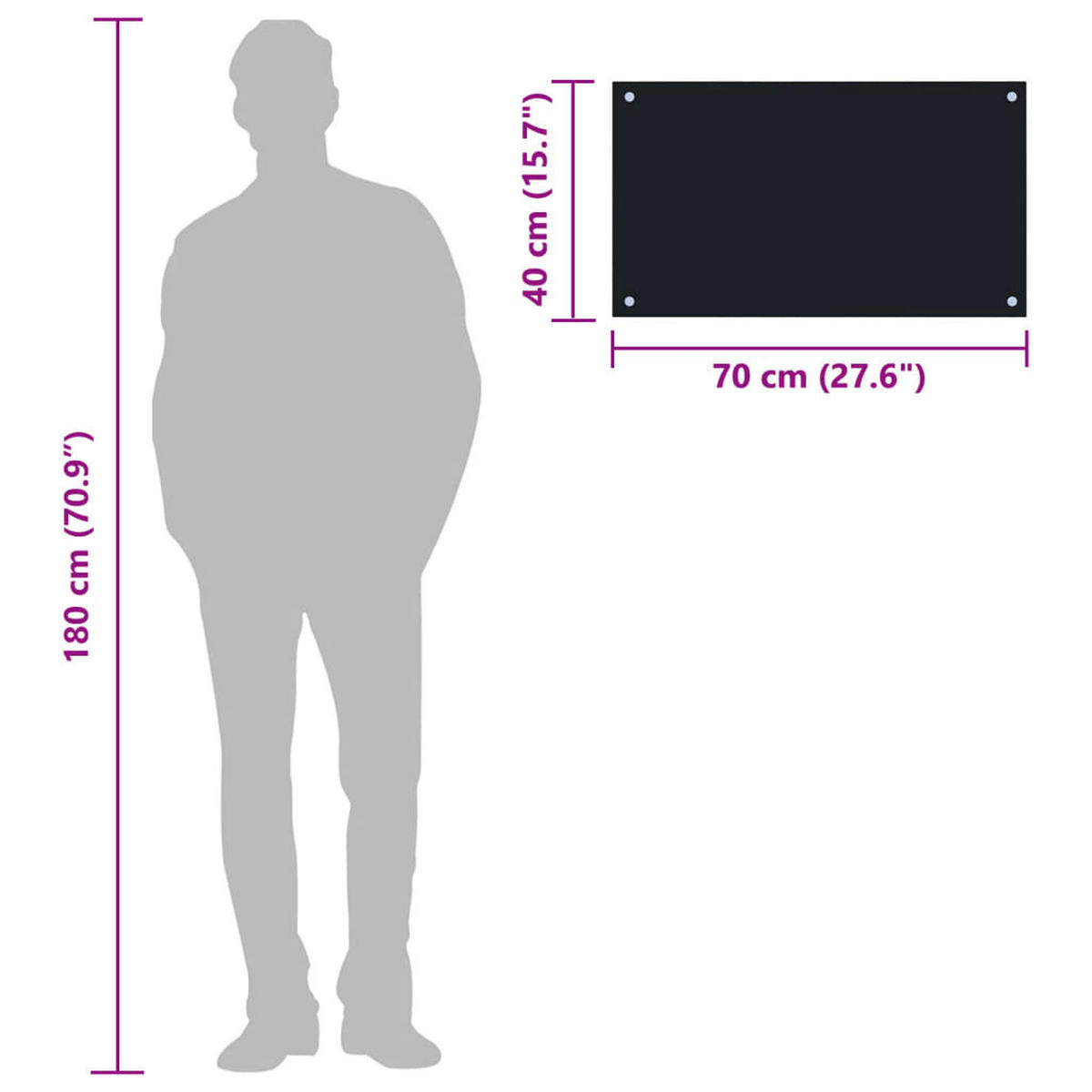 KÜCHENRÜCKWAND Glas - 70x40cm Schwarz | Küche Spritzschutz Wandschutz Glasplatte - Schwarz, Glas (70/40/0.6cm) - DELUKE