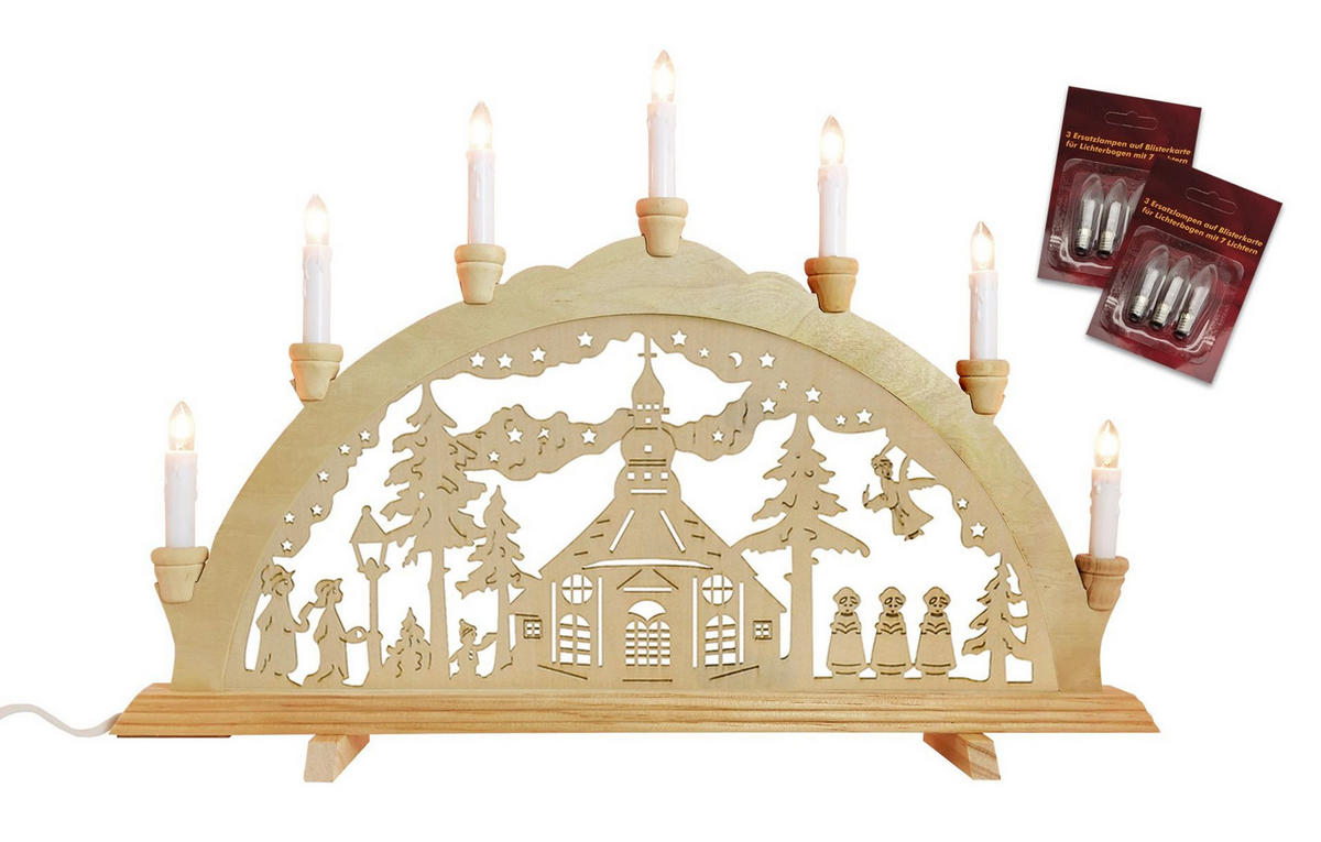 SCHWIBBOGEN Seiffen 7-flammig - Multicolor, Holz (0.1/1/0.1cm) - Dekoteam24