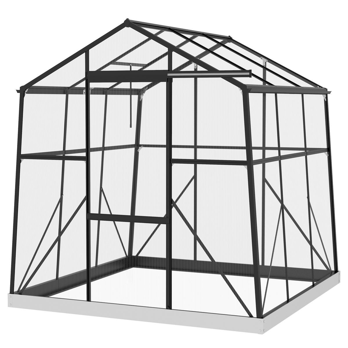 GEWÄCHSHAUS DE-05773 Wetterbeständig Schwarz - Schwarz, Kunststoff/Metall (192/204/192cm) - ComfortXL