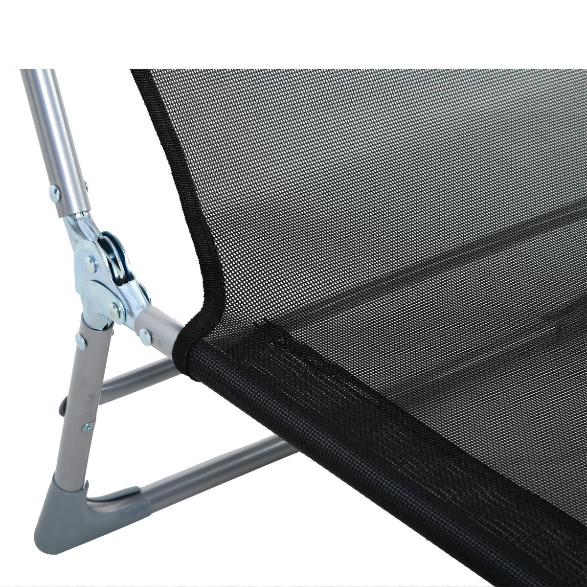 SONNENLIEGE Klappbare Gartenliege mit verstellbarer Rückenlehne und Kissen 182 x 56 x 28 cm ,Schwarz - Schwarz, Metall (56/28/182cm) - Vallsero
