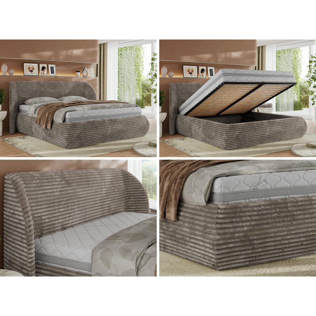 Thumbnail - MKS Polsterbett, Hellbraun, Textil, H3 + H4, 7-Zonen, Rechteckig, 180x200 cm, Oeko-Tex®, Schlafzimmer, Betten, Polsterbe...