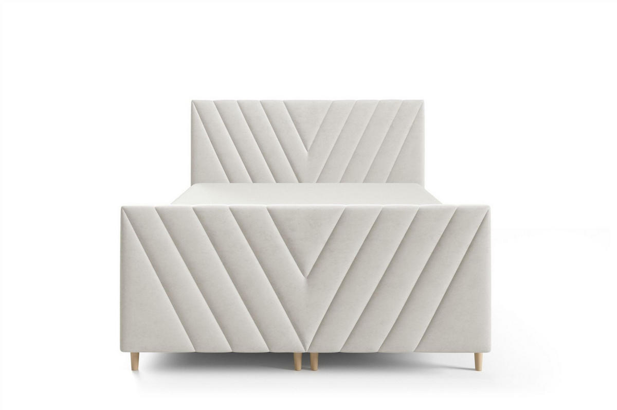 BOXBETT Carlito Premium - Weiß, Holzwerkstoff/Textil (200/220cm) - Fun Möbel