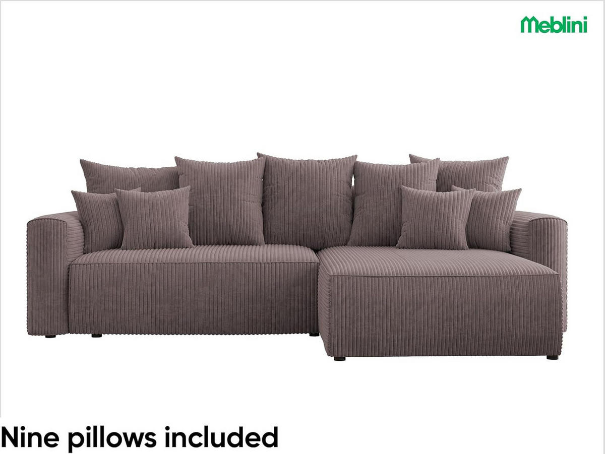 ECKSOFA BALI L - Schwarz/Braun, Holzwerkstoff (260/160cm) - Meblini