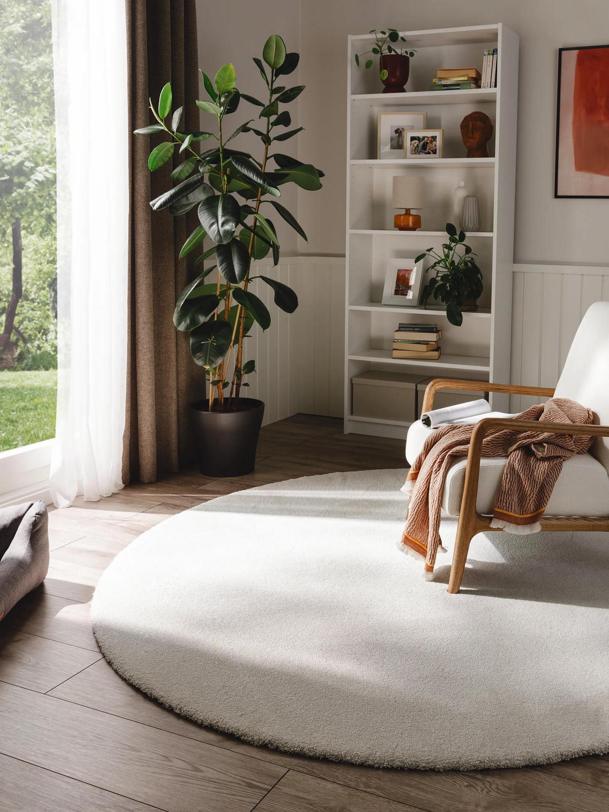 HOCHFLORTEPPICH Melvin waschbar ø 250 cm rund - Creme, Kunststoff (250/250cm) - benuta Nest