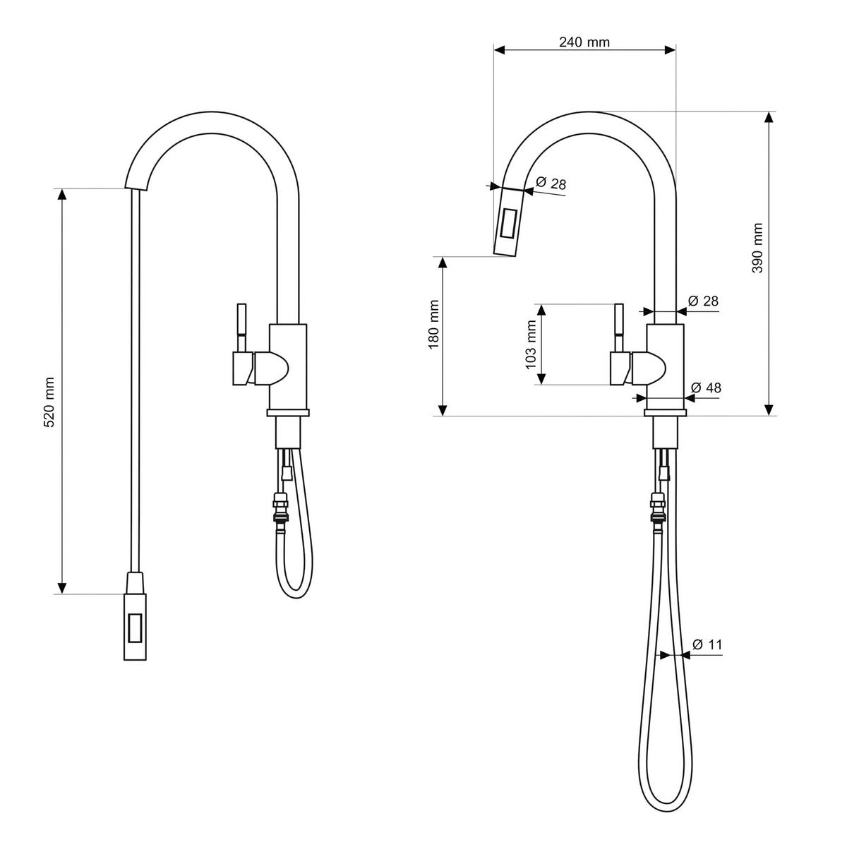 SPÜLBECKEN mit Batterie und Siphon - Weiß, Kunststoff/Stein (50/40/18cm) - Granitan