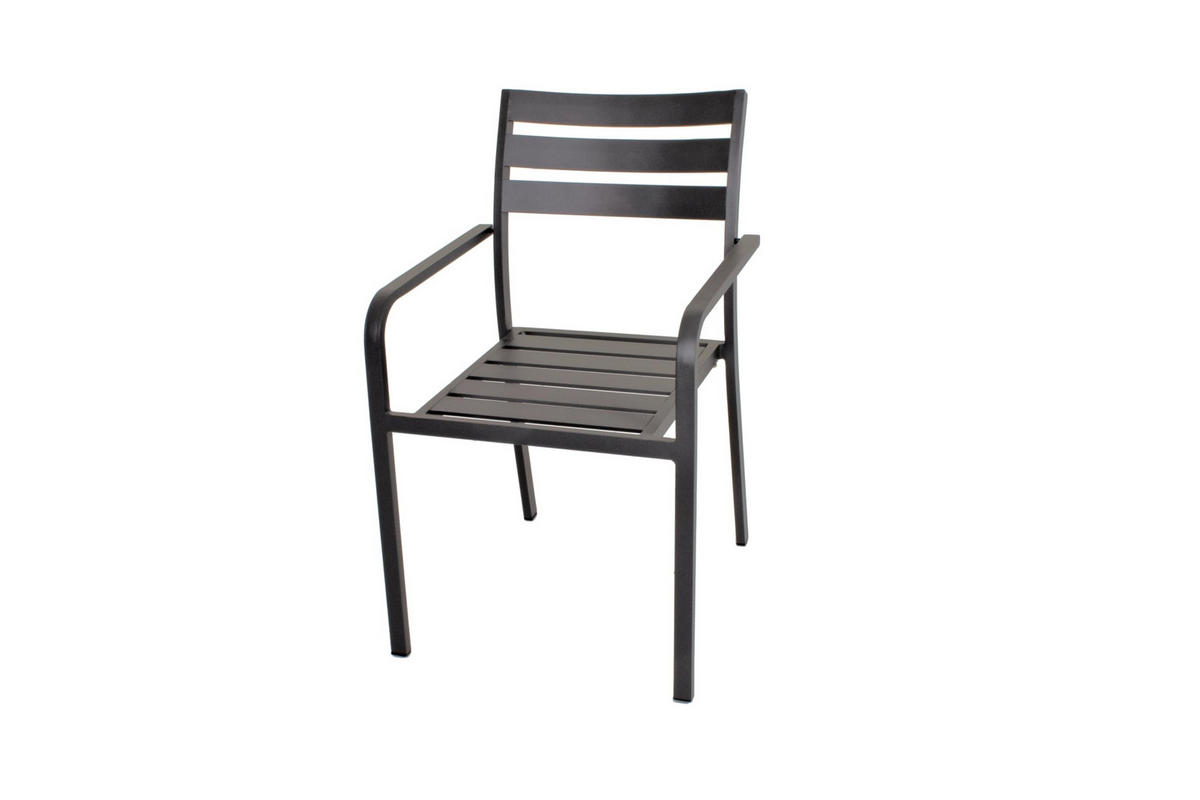 GARTEN-SITZGRUPPE Wanda 5-teilig Gartenmöbel-Set - Schwarz, Metall - DELUKE