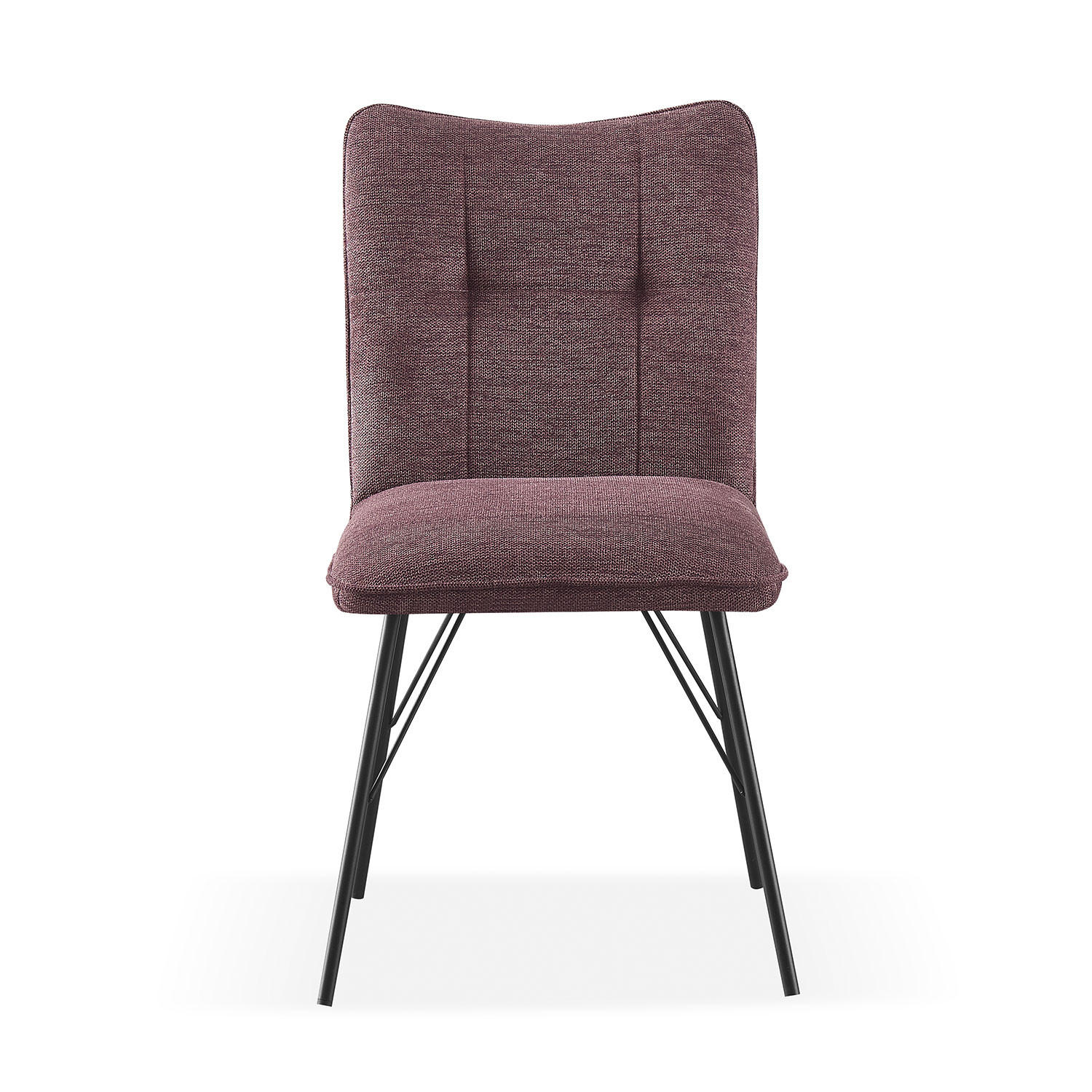 STUHL NELE Merlot 2 Stück - Rot, Textil/Metall (46/85/60cm) - B&D Home