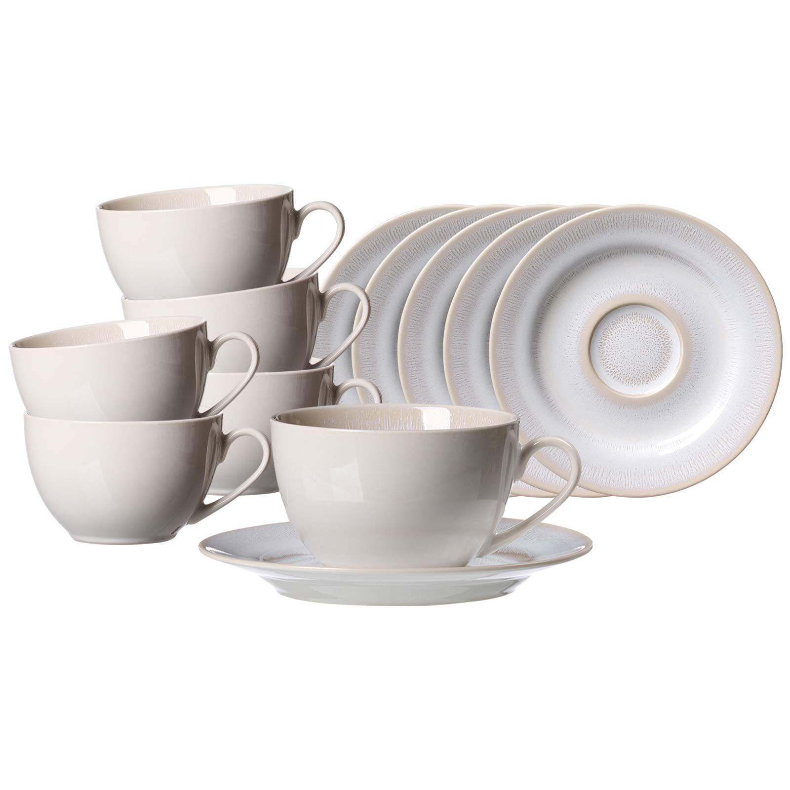 KAFFEETASSEN MIT UNTERTASSEN Laredo beige 220 ml 6er Set - Beige, Keramik (15.5/8/15.5cm) - Ritzenhoff Breker
