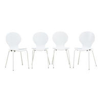 ESSZIMMERSTUHL-SET 4 TLG. Etne - Chromfarben/Weiß, Holz/Metall (48/85/50cm) - [en.casa]