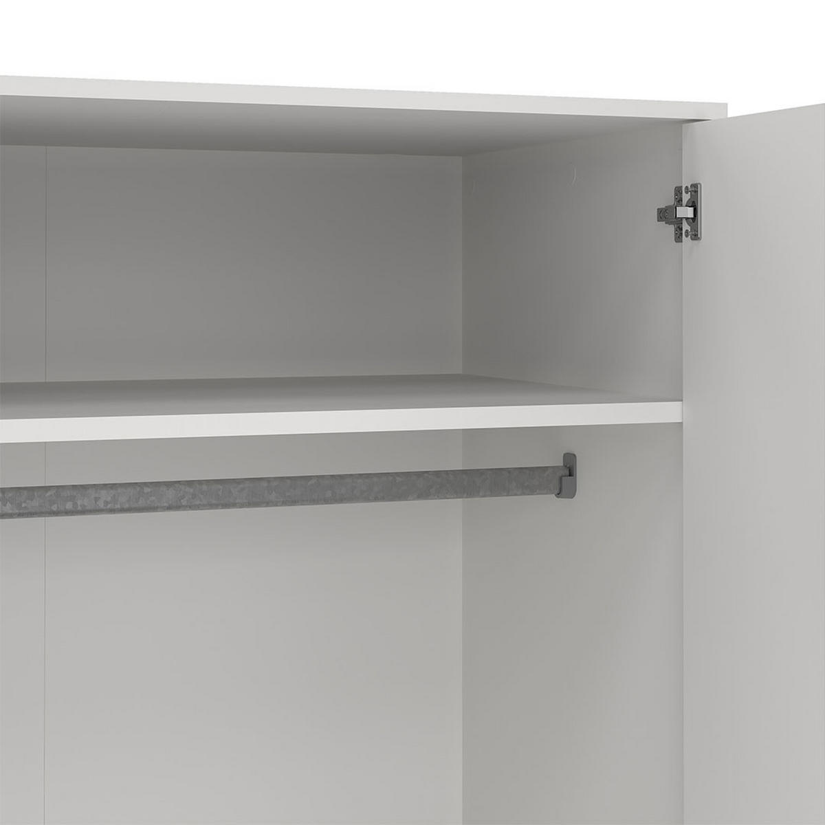 KLEIDERSCHRANK, Bodo, Weiß, Holzwerkstoff, 99 x 59 x 201 cm - Weiß, Holzwerkstoff (58.1/200.1/98.7cm) - Calicosy
