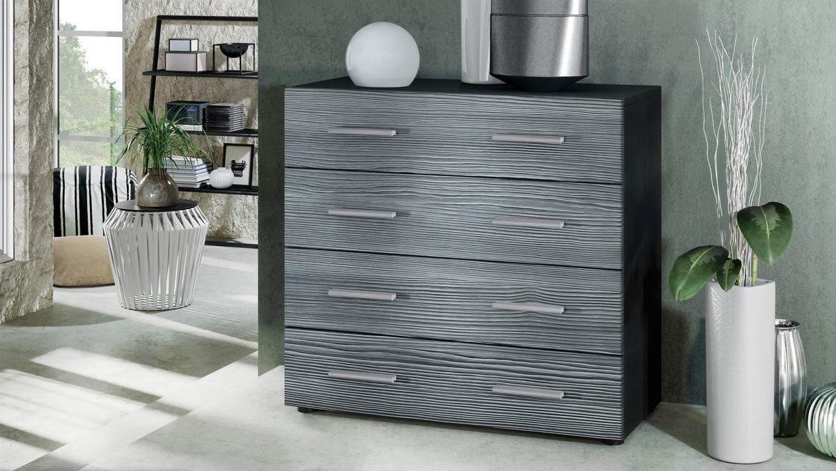 KOMMODE Pavos Avola-Anthrazit - Anthrazit, Holzwerkstoff (76/72/35cm) - Vladon