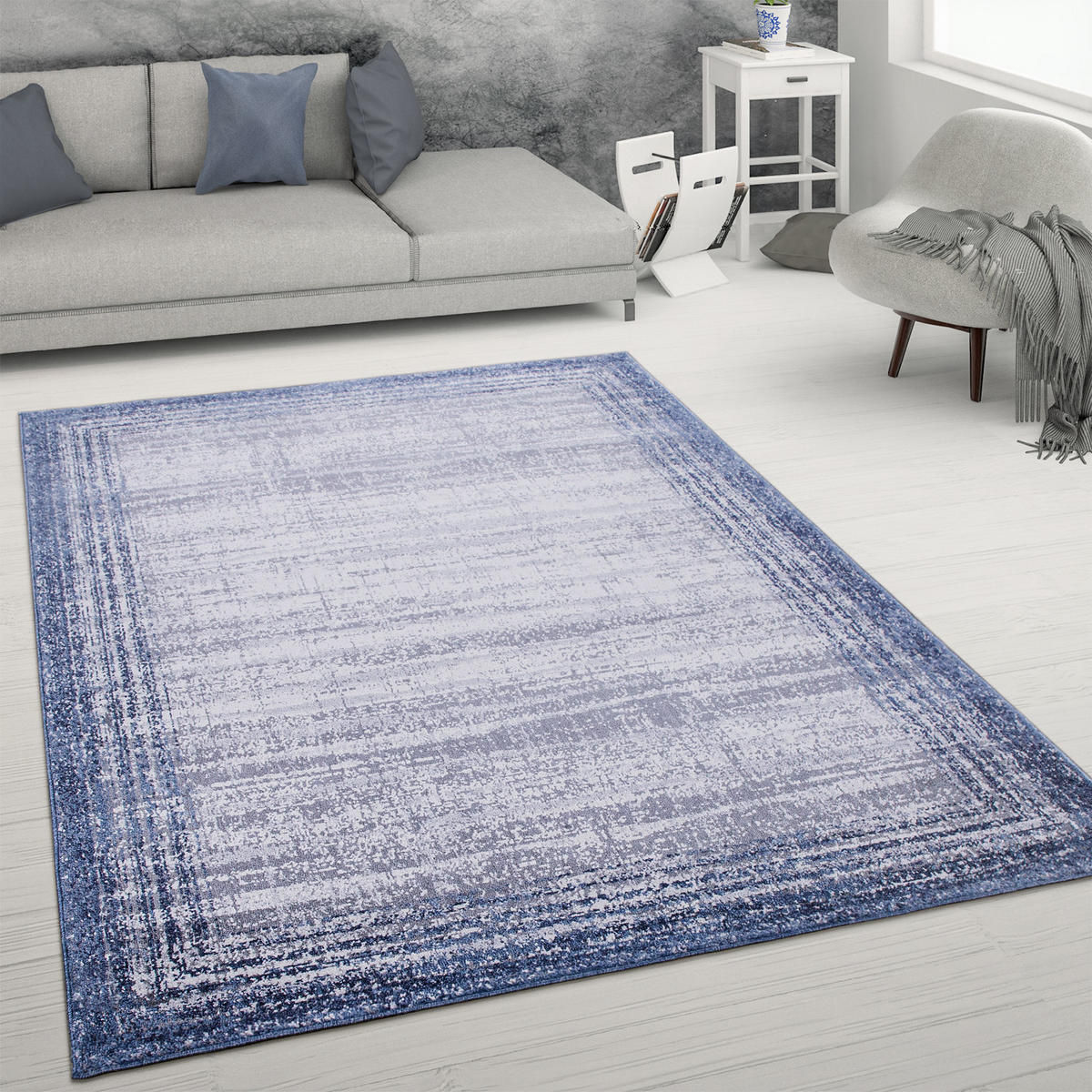 KURZFLORTEPPICH 200/280 cm Catania 842 - Blau, Textil (200/280cm) - Paco Home