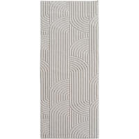 TEPPICH Flachgewebe LANGAU in Creme, mit geometrischen Bögen, 80 x 250 cm - Beige, Textil (80/250cm) - KADIMA DESIGN