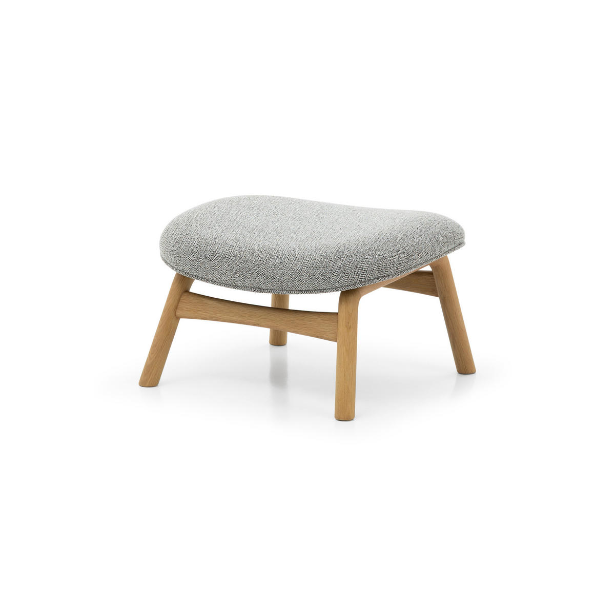 FUSSHOCKER Theo, Natur Massiveiche - Grau, Holz (51/36/62cm) - WOODEK