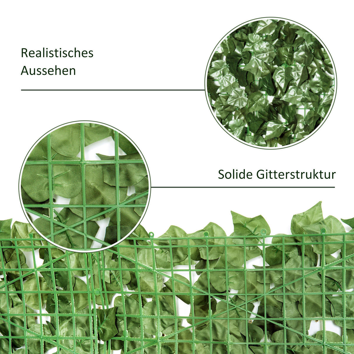 SICHTSCHUTZHECKE, Dunkelgrün, 240 x 100 cm - Grün, Kunststoff (100/100cm) - Outsunny