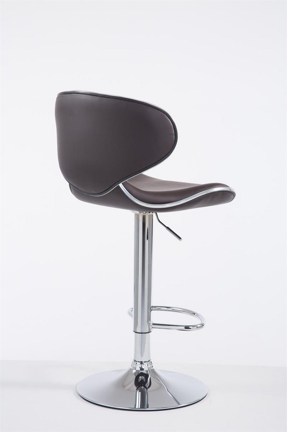 BARHOCKER Lederlook braun - Chromfarben/Braun, Textil/Metall (46/88/49cm) - CLP