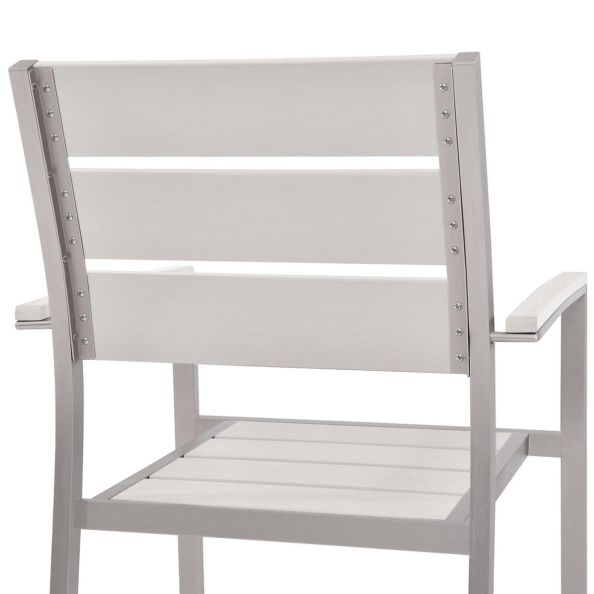 GARTENSTUHL 6er-Set Kunstholz weiß Vernio - Weiß, Kunststoff (54/88/57cm) - Beliani