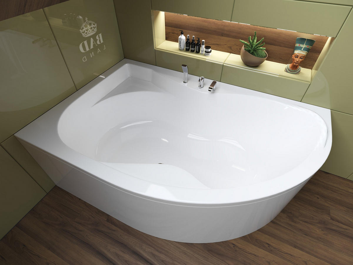 BADEWANNE Eckwanne DORA 170/110 Links Ablauf & Füße - Weiß, Kunststoff (110/59.5/170cm) - bad land
