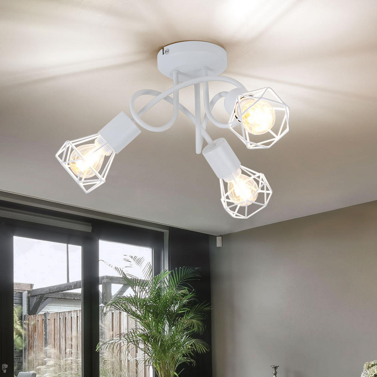 LED DECKENLEUCHTE Metall Weiß Rund - Weiß, Metall (36/36/20cm) - Globo Lighting