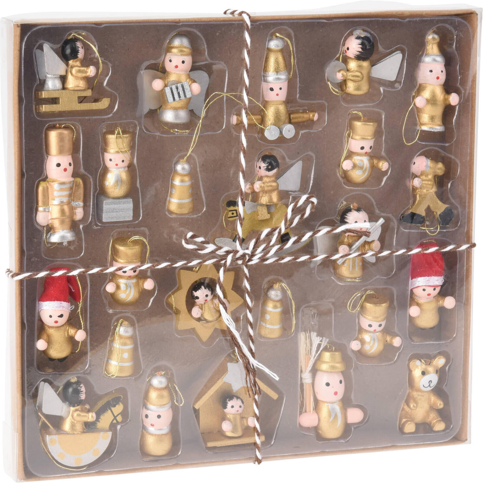 WEIHNACHTSBAUMSPIELZEUGE Holz 24er-Set - Beige, Holz (2/19/18cm) - Home Styling Collection