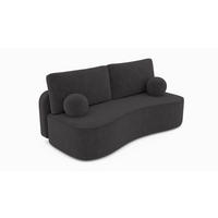 BETTSOFA SANDRO Grau Bucle-Stoff mit Schlaffunktion - Grau, Textil (101/93/207cm) - MASSENO