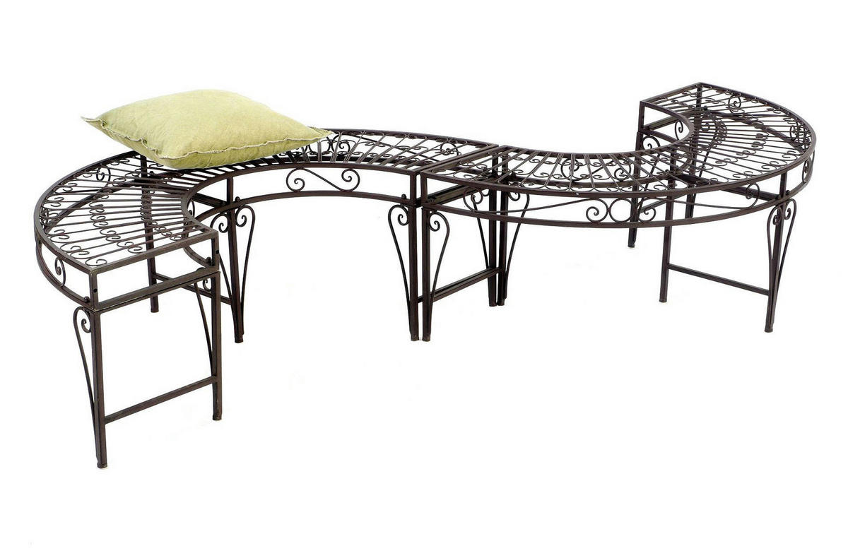 RUNDBANK Garten Metall Braun Ø 135 cm 96188 - Braun, Metall (135/46/135cm) - DanDiBo