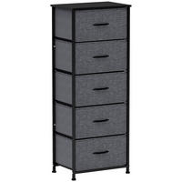 KOMMODE DE-12498 5 Schubladen 45/30/116 cm Dunkelgrau - Dunkelgrau, Metall (45/116/30cm) - ComfortXL