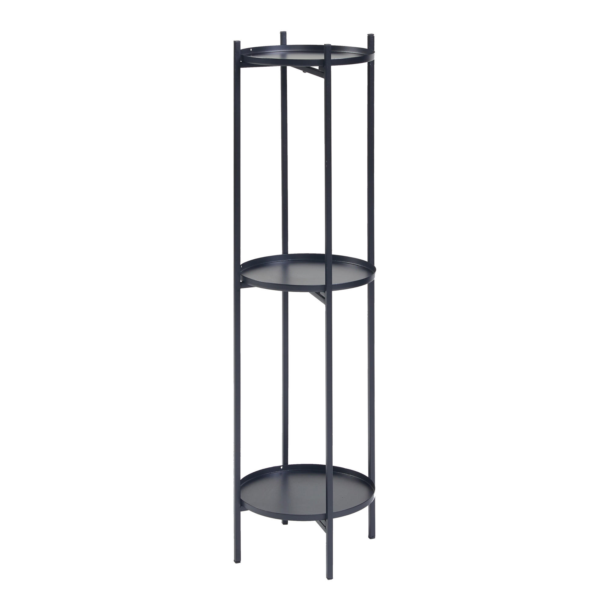 PFLANZENREGAL Tuusula - Schwarz, Metall (25/25/94cm) - [en.casa]