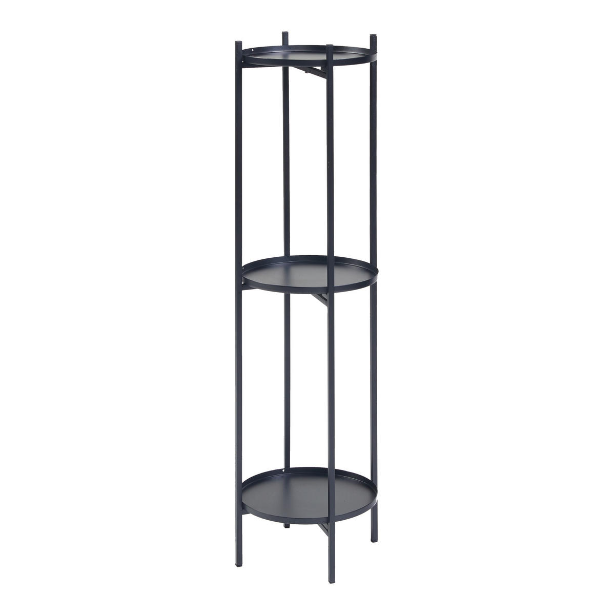 PFLANZENREGAL Tuusula - Schwarz, Metall (25/25/94cm) - [en.casa]