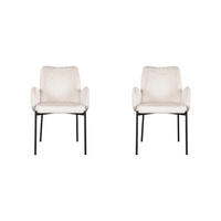 ESSZIMMERSTUHL Joni Beige 60/55/86 cm 2er-Set - Creme, Textil (55/86/60cm) - LABEL51