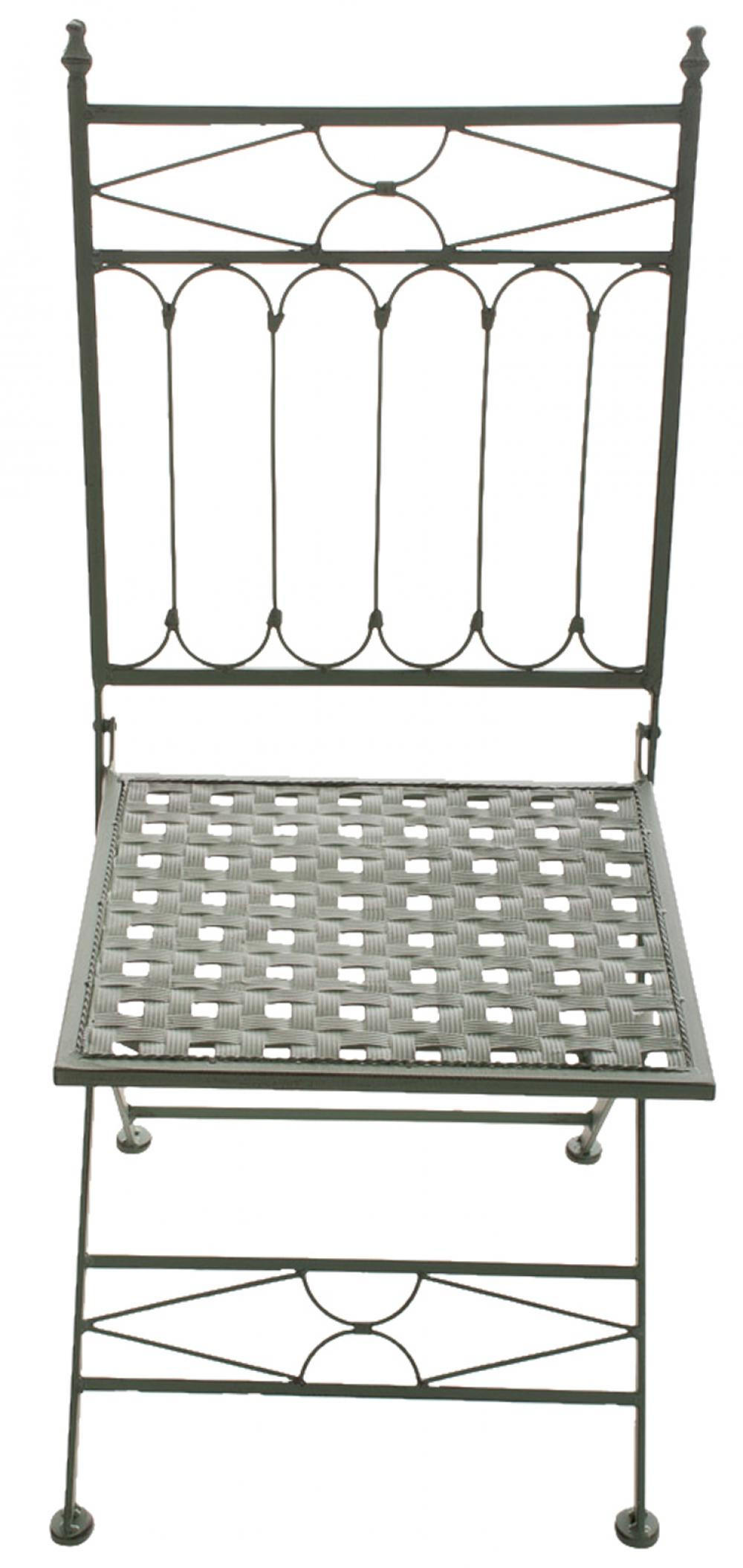 GARTENKLAPPSTUHL 2er Set Metall antik-grün - Grün, Metall (42/94/40cm) - CLP