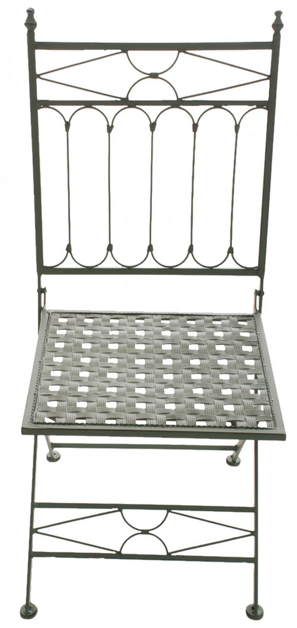 GARTENKLAPPSTUHL 2er Set Metall antik-grün - Grün, Metall (42/94/40cm) - CLP
