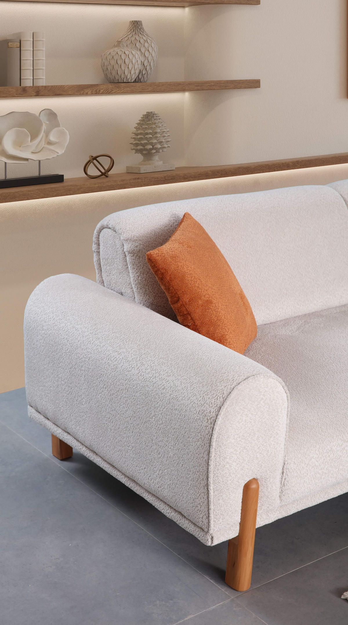 2-SITZER Sofa RUBIN, Beige - Beige, Leder/Holz (185/81/93cm) - Villa Möbel