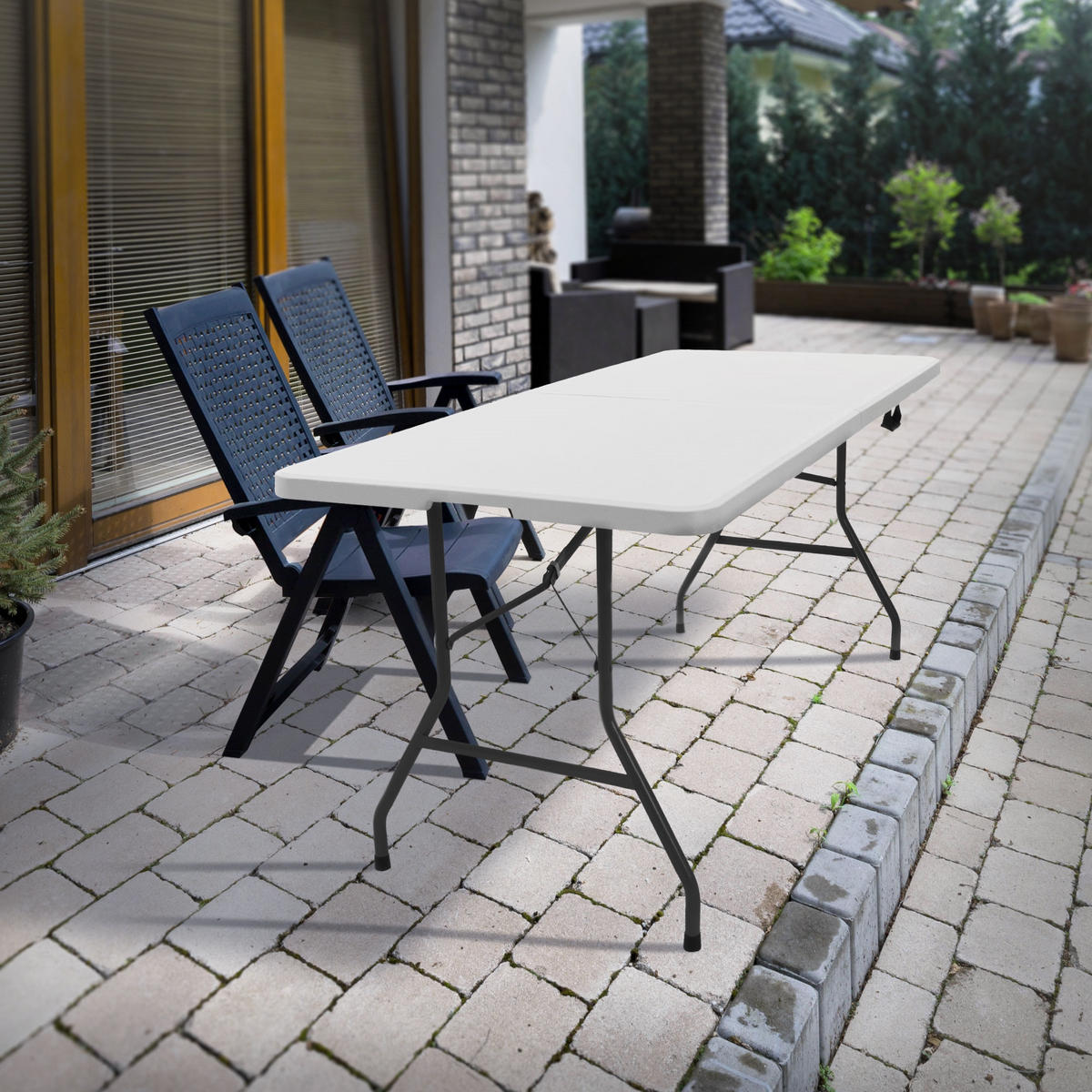 CAMPINGTISCH - Weiß, Kunststoff (180/74/74cm) - ML-DESIGN
