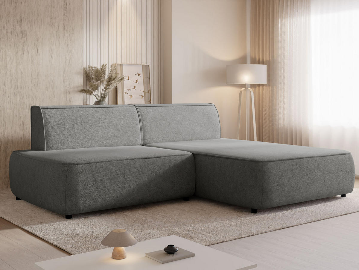 ECKSOFA Zuno, Seite: Rechts - Anthrazit/Schwarz, Holz/Kunststoff (254/162cm) - MIRJAN24