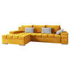 ECKSOFA Bangkok Premium, Seite: Links - Gelb/Silberfarben, Holz/Textil (310/175cm) - MIRJAN24