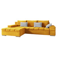 ECKSOFA Bangkok Premium, Seite: Links - Gelb/Silberfarben, Holz/Textil (310/175cm) - MIRJAN24