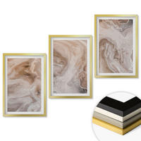 WANDBILDER 3er Set - 40x60 cm Goldrahmen - abstrakte Marmortexturen - Goldfarben, Kunststoff (40/60cm) - ArtPrintCave