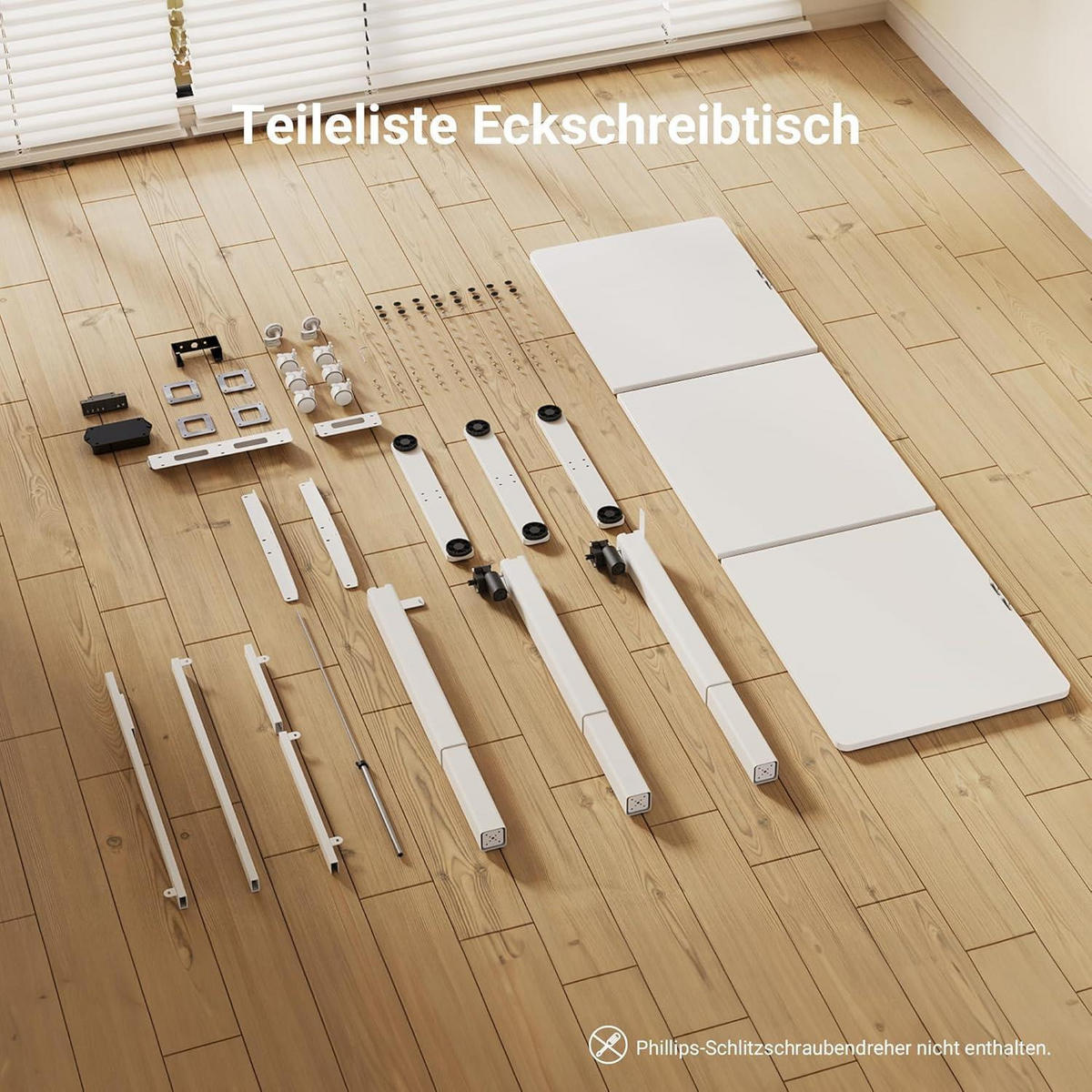 ECKSCHREIBTISCH höhenverstellbar 160x140 cm Weiß Dual-Motor - Weiß, Holzwerkstoff (160/140/118cm)