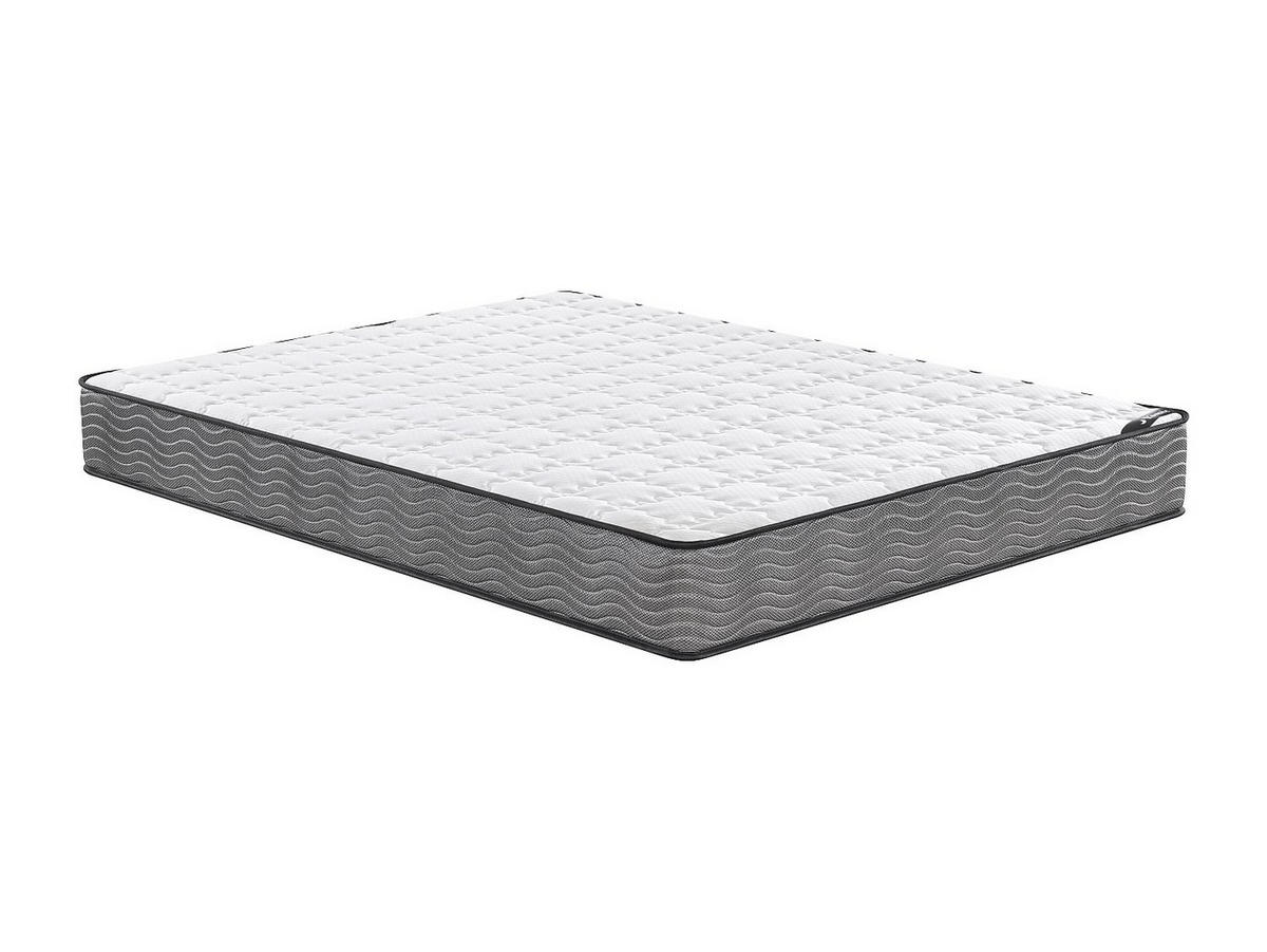 MATRATZE und Bettgestell mit Lattenrost und Stoffbezug - 2 Personen - Stoff - Weiß - - Weiß, Textil (140/190cm) - Vente-Unique