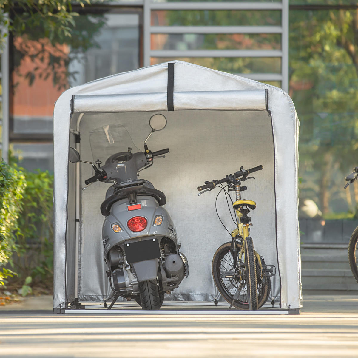 FAHRRADGARAGE Silber-Aluminium - Silberfarben, Metall (159/165/219cm) - SoBuy