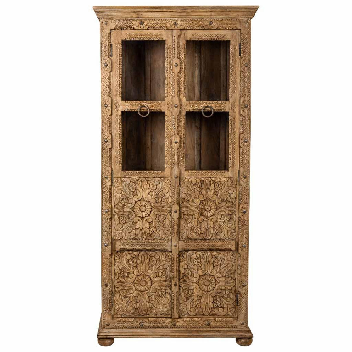 VITRINE aus Holz und Glas, braun, 89x40x190cm - Braun, Holz (89/190/40cm) - Wanderlust