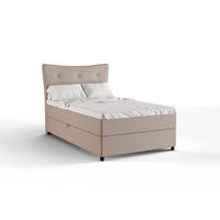 BOXBETT Nevada 120x200 cm Polsterbett mit hochwertiger Bonell-Matratze und Topper - cappuccino - Cappuccino, Holz (120/200cm) - Panda Möbel