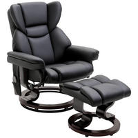 MASSAGESESSEL DE-06340 mit Fußhocker & Liegefunktion - Schwarz, Metall (82/101/79cm) - ComfortXL