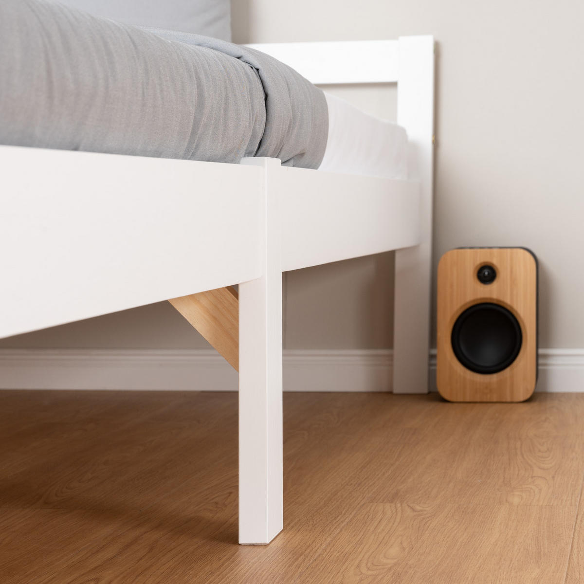 HOLZBETT mit Stauraum 90/200 cm weiß - Weiß, Holz (90/200cm) - Homestyle4u